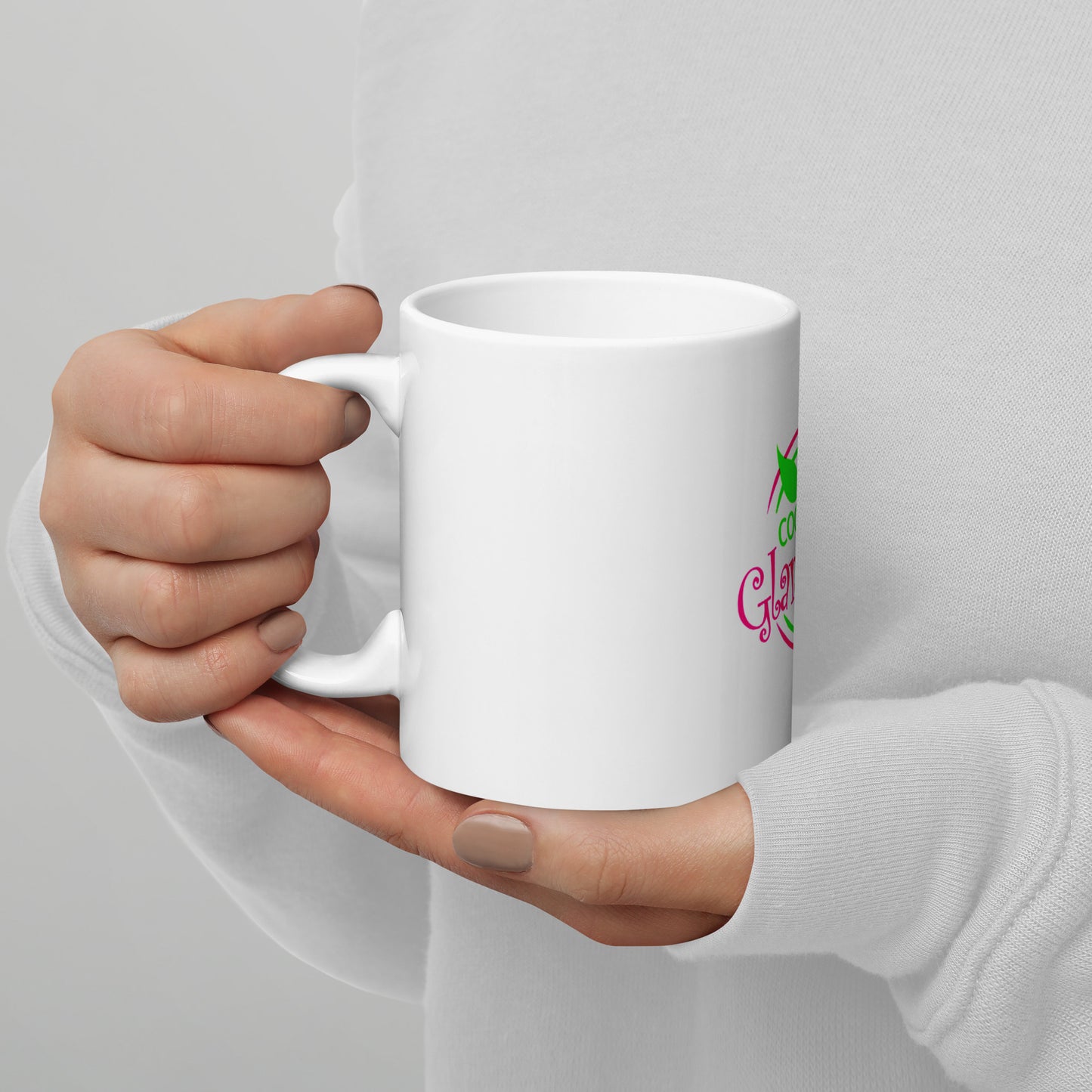 White glossy mug