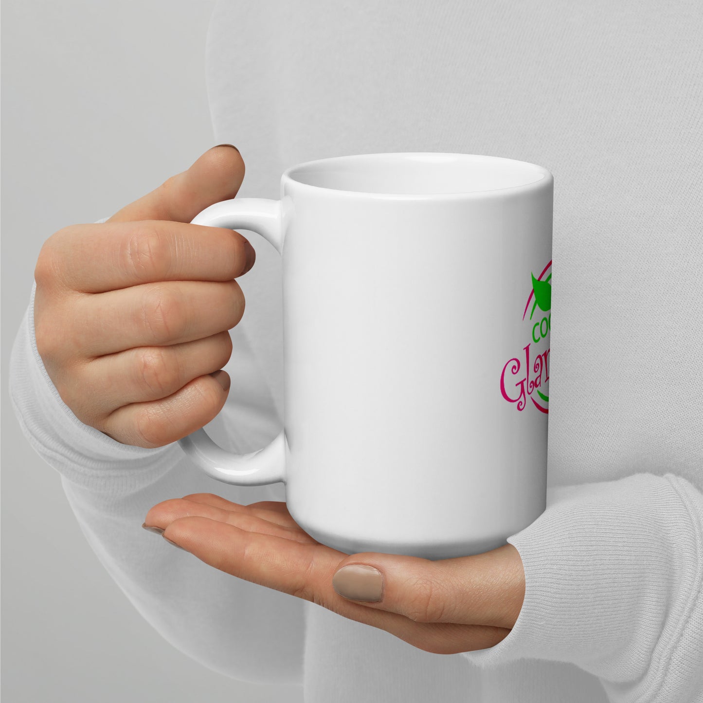 White glossy mug